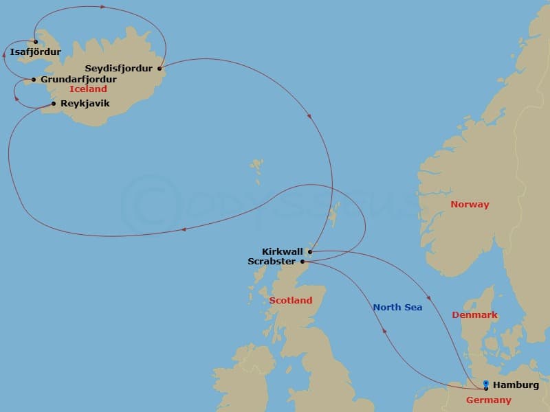Itinerary map