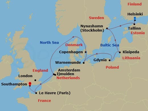 Itinerary map