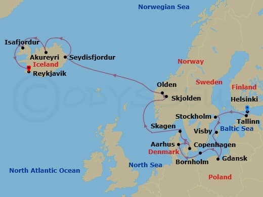 Itinerary map