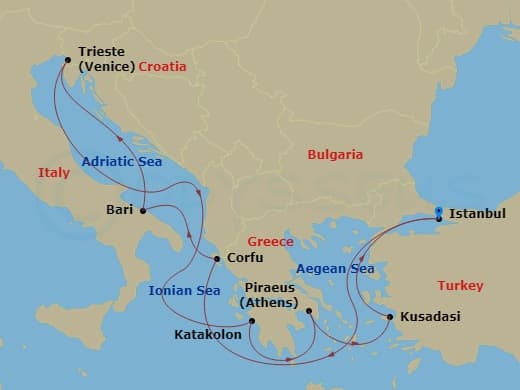 Itinerary map