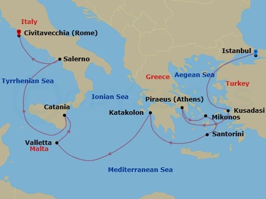Itinerary map