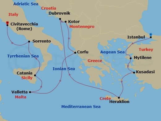 Itinerary map
