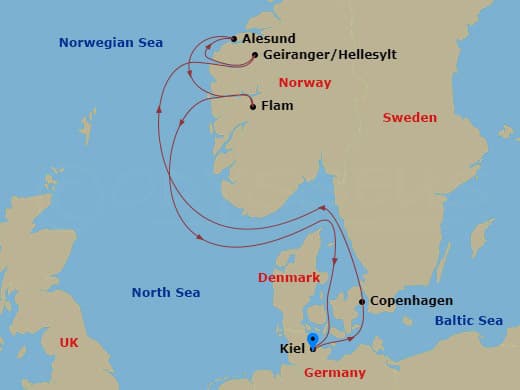 Itinerary map