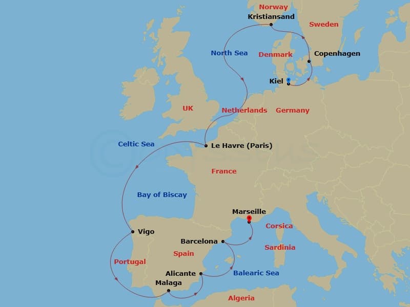 Itinerary map