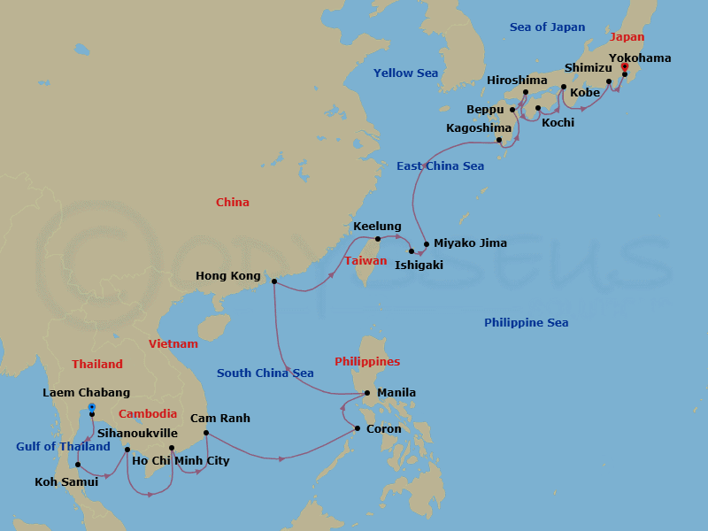 Itinerary map