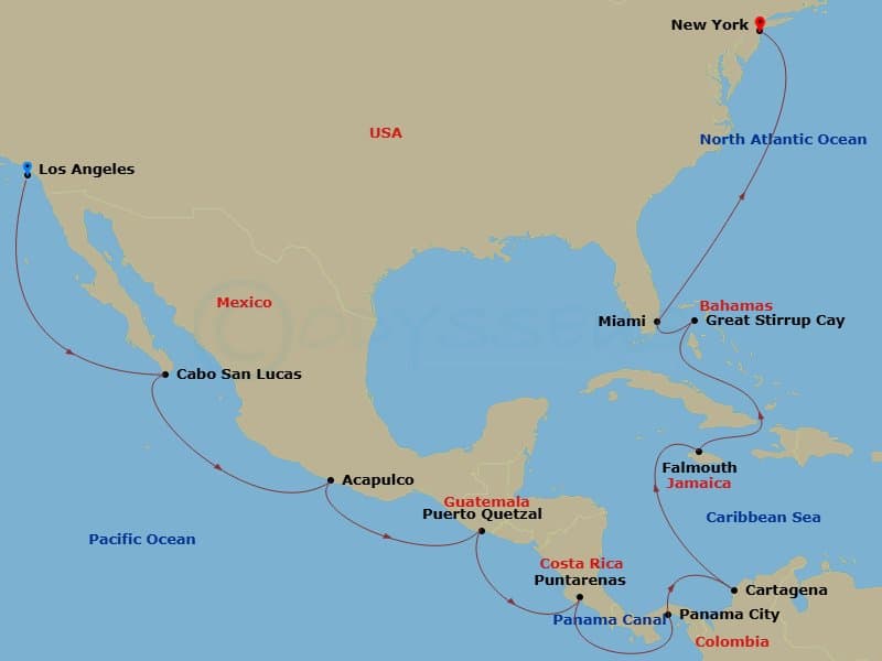 Itinerary map