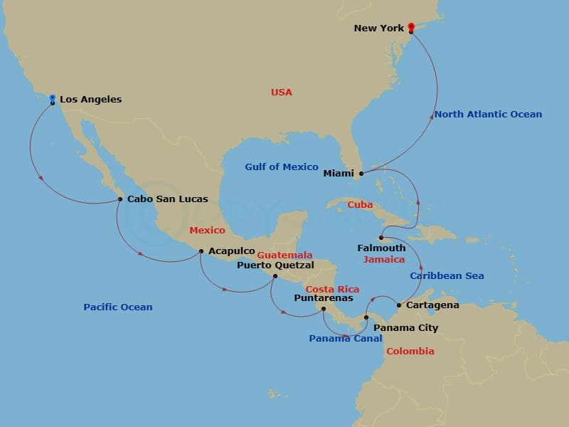 Itinerary map