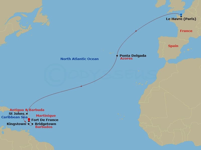 Itinerary map