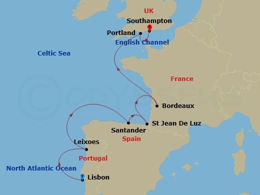 Itinerary map