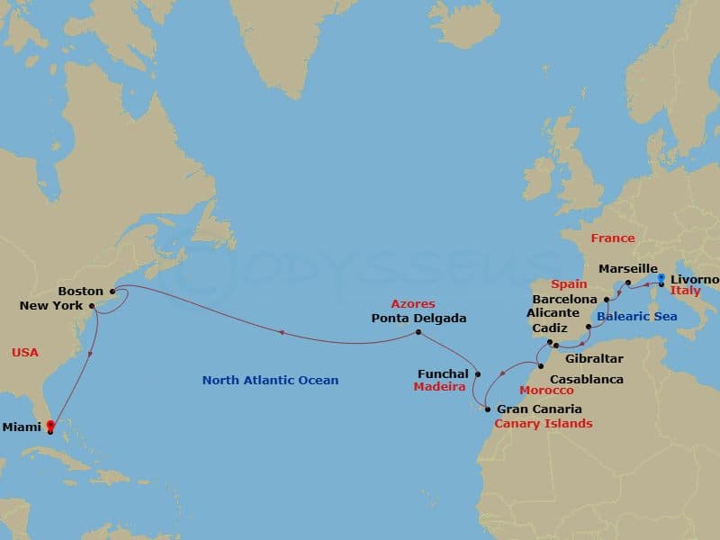 Itinerary map