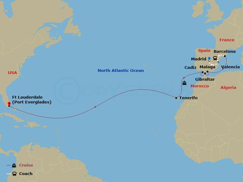 Itinerary map