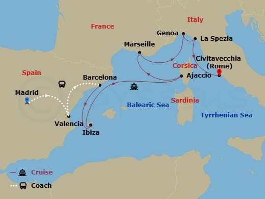 Itinerary map