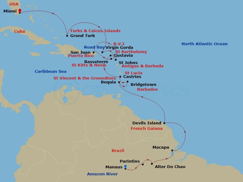 Itinerary map