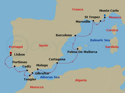 Itinerary map