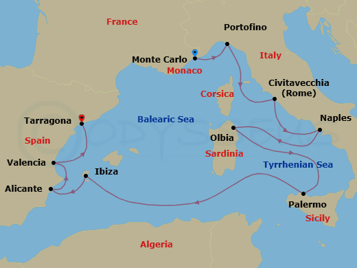 Itinerary map