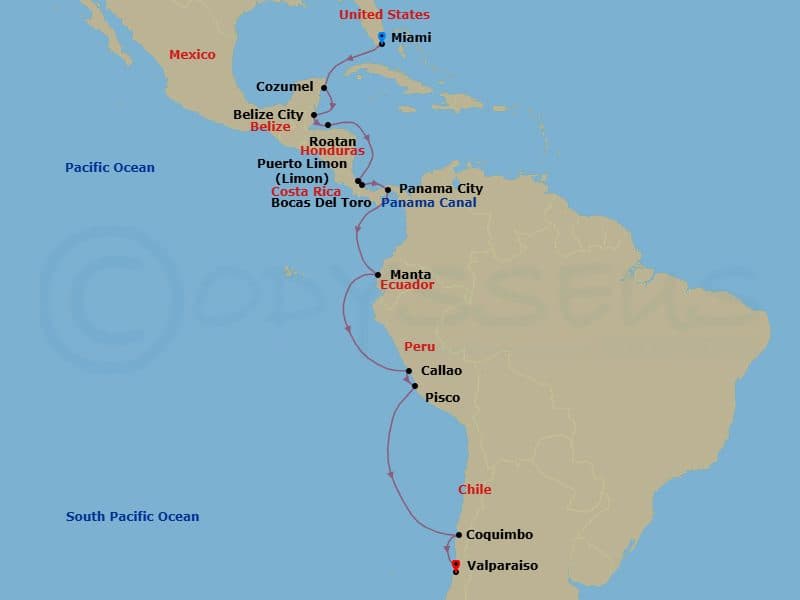 Itinerary map