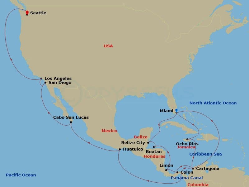 Itinerary map