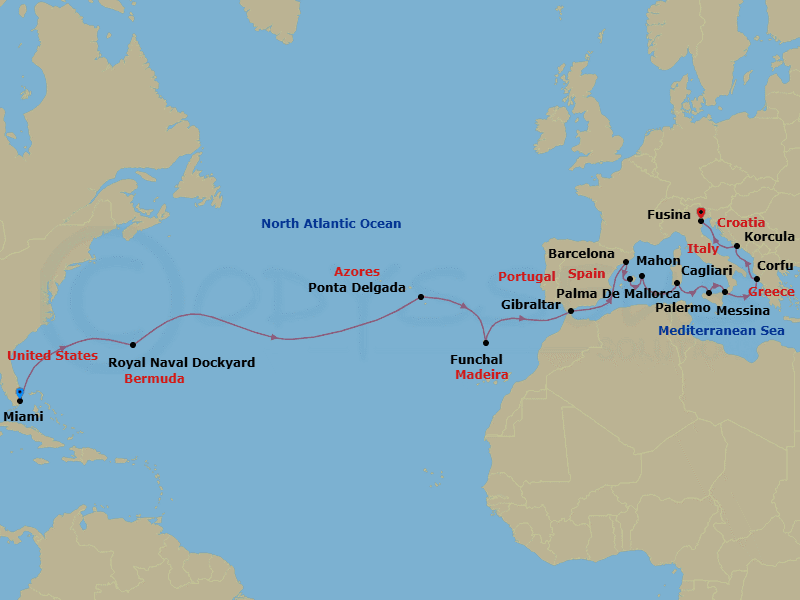 Itinerary map