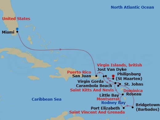 Itinerary map