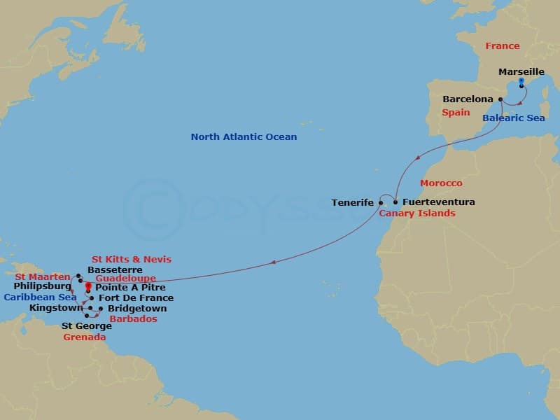 Itinerary map