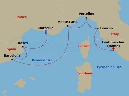 Itinerary map
