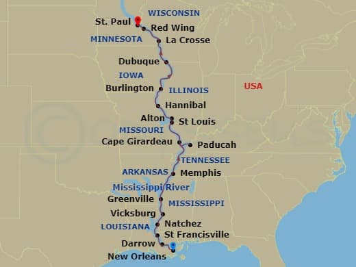 Itinerary map