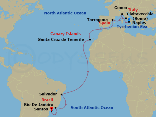 Itinerary map