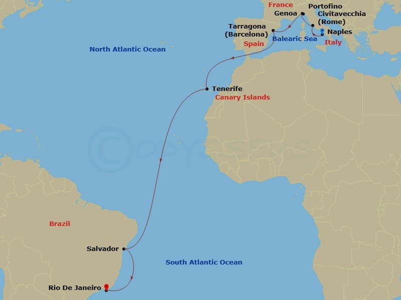 Itinerary map