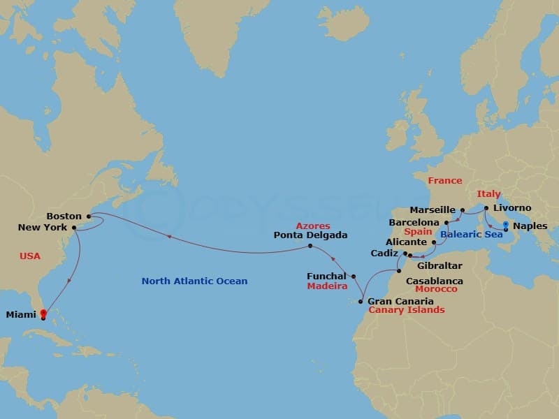 Itinerary map