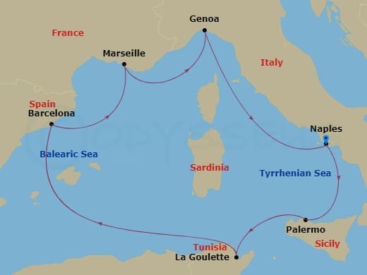 Itinerary map