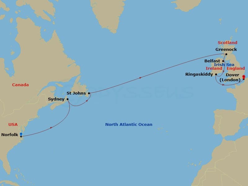Itinerary map