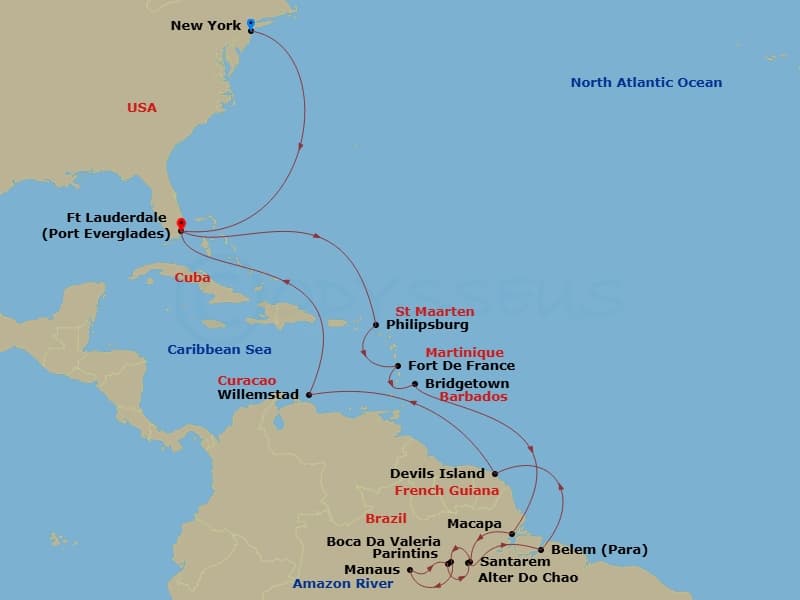 Itinerary map