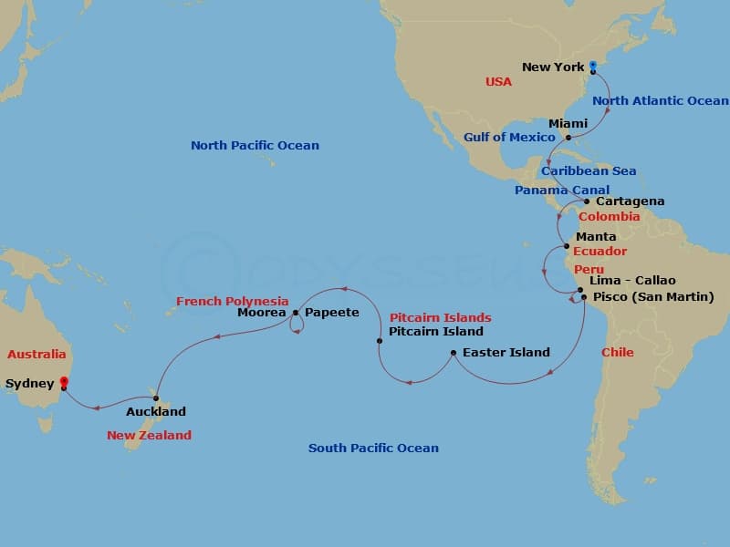 Itinerary map