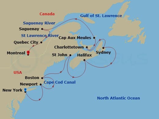 Itinerary map