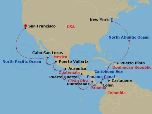Itinerary map