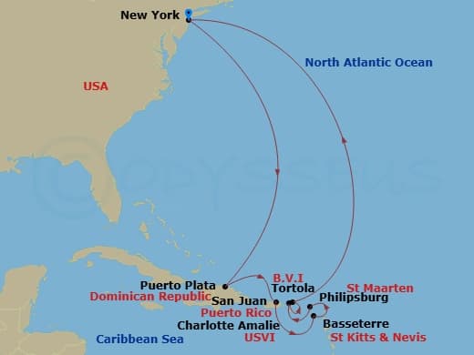 Itinerary map