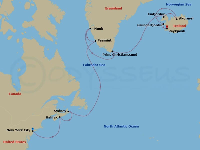 Itinerary map