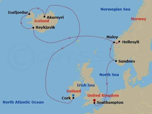 Itinerary map