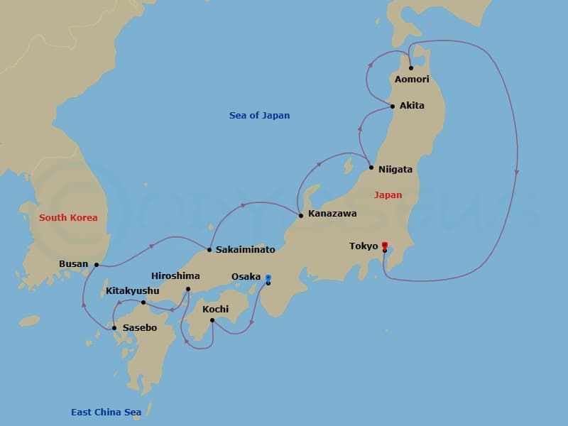 Itinerary map