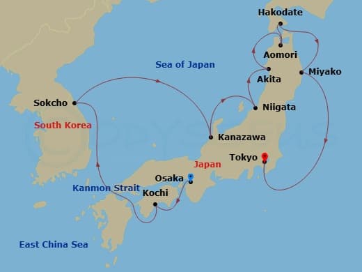Itinerary map
