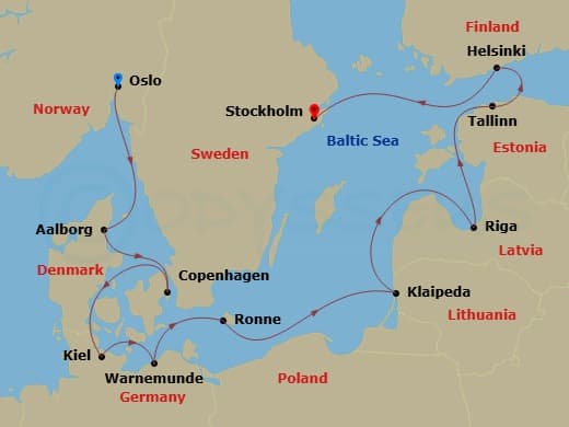 Itinerary map
