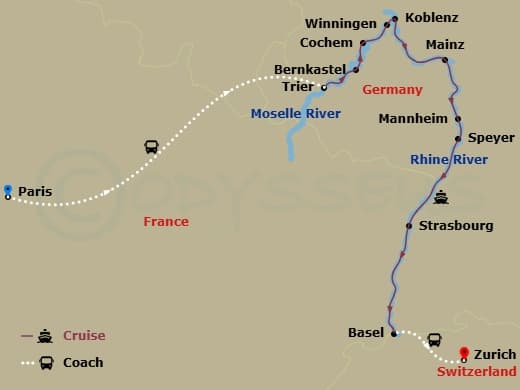 Itinerary map