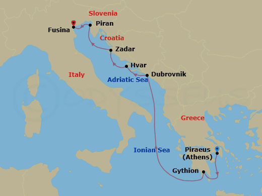 Itinerary map
