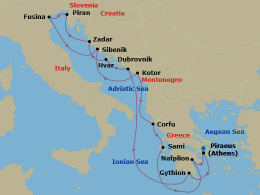 Itinerary map