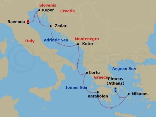 Itinerary map