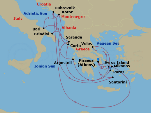 Itinerary map
