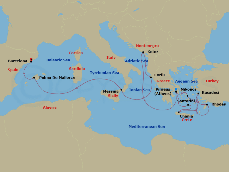 Itinerary map