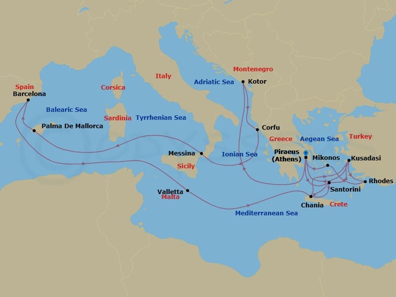 Itinerary map