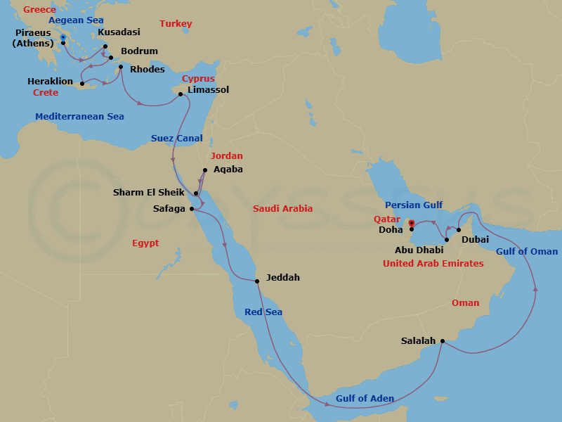 Itinerary map