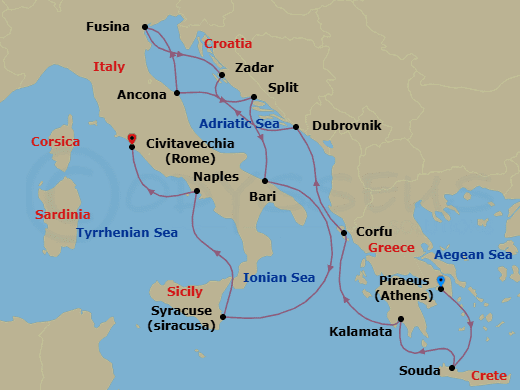 Itinerary map